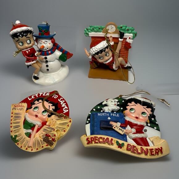 Betty Boop Christmas Holiday Ornaments Lot of 4 Danbury Mint & KFS/FS 2005 - Picture 1 of 8